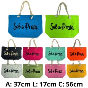 KD23-7*CX192 BOLSA FEMININA COM ALÇA EM MATERIAL TÊXTIL, UTIL EM PRAIA